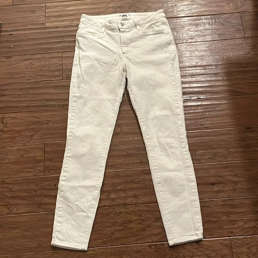 PAIGE Hoxton Ankle Jeans in White Size 28